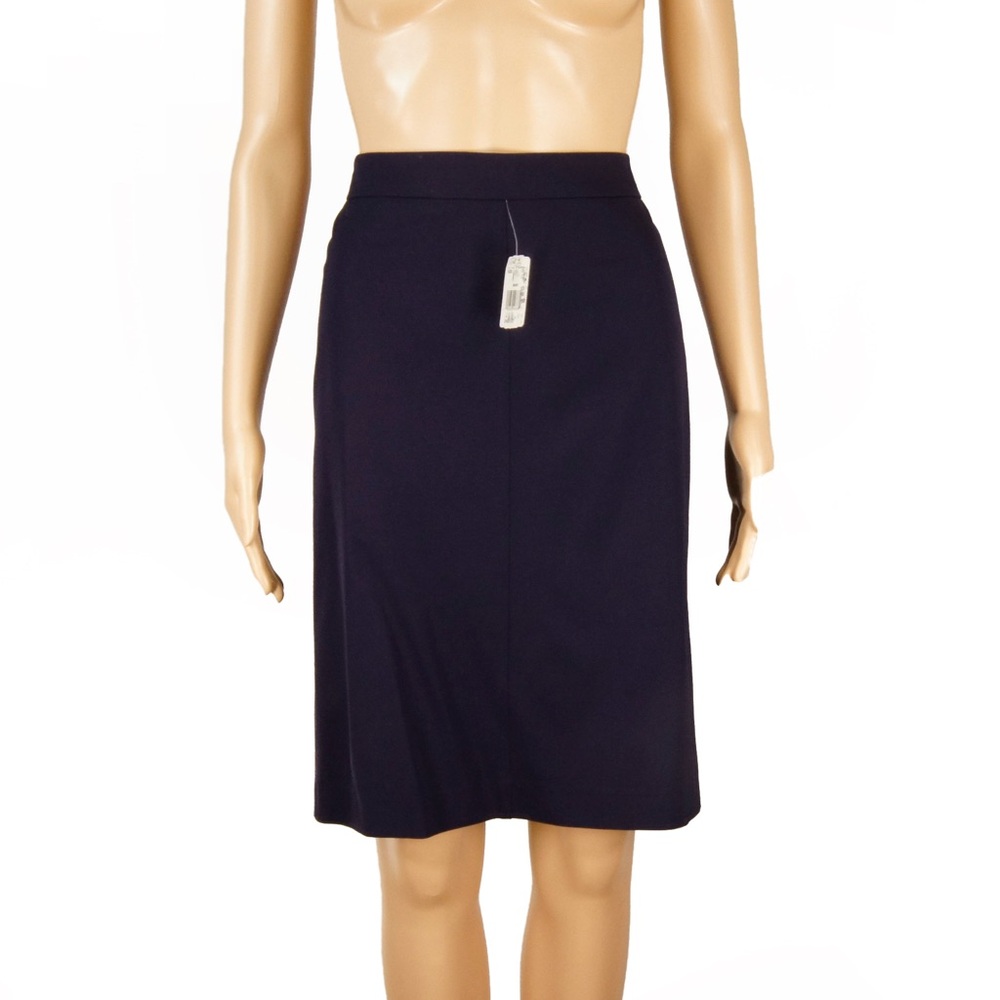 NWT Tomaso Stefanelli Deep Indigo Blue Purple Wool Midi Skirt